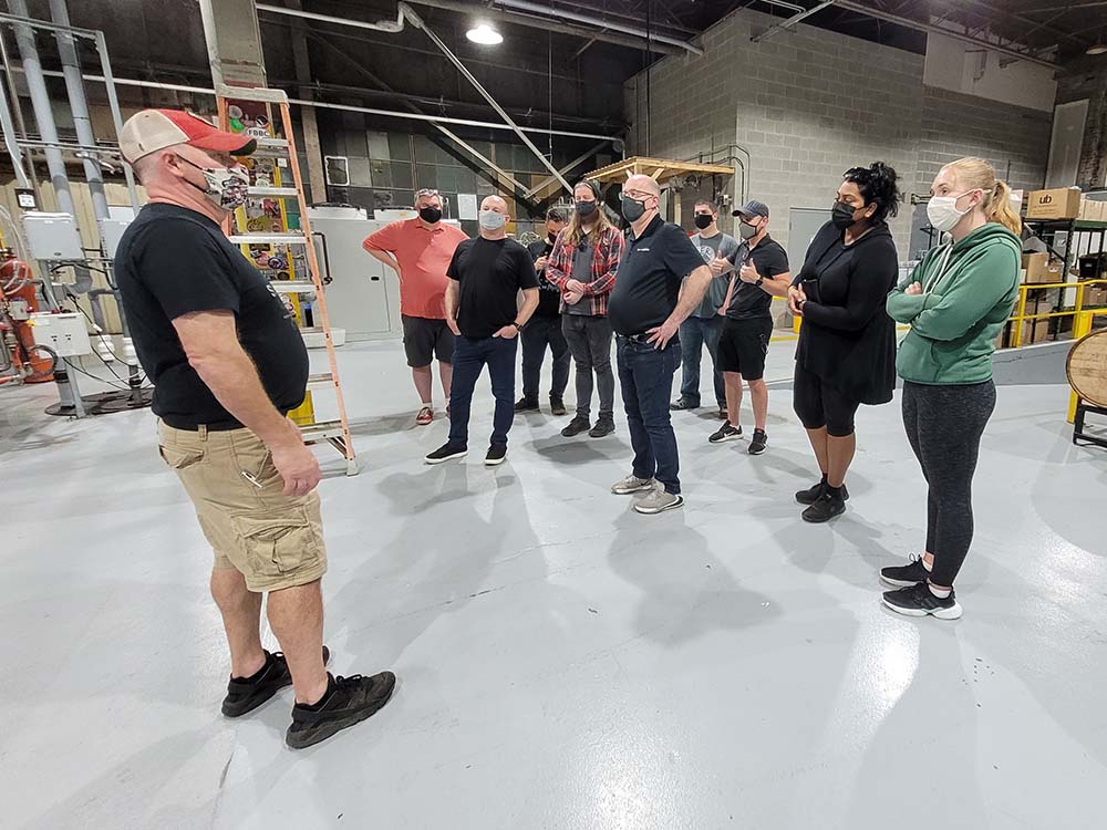 REM team taking a brewery tour